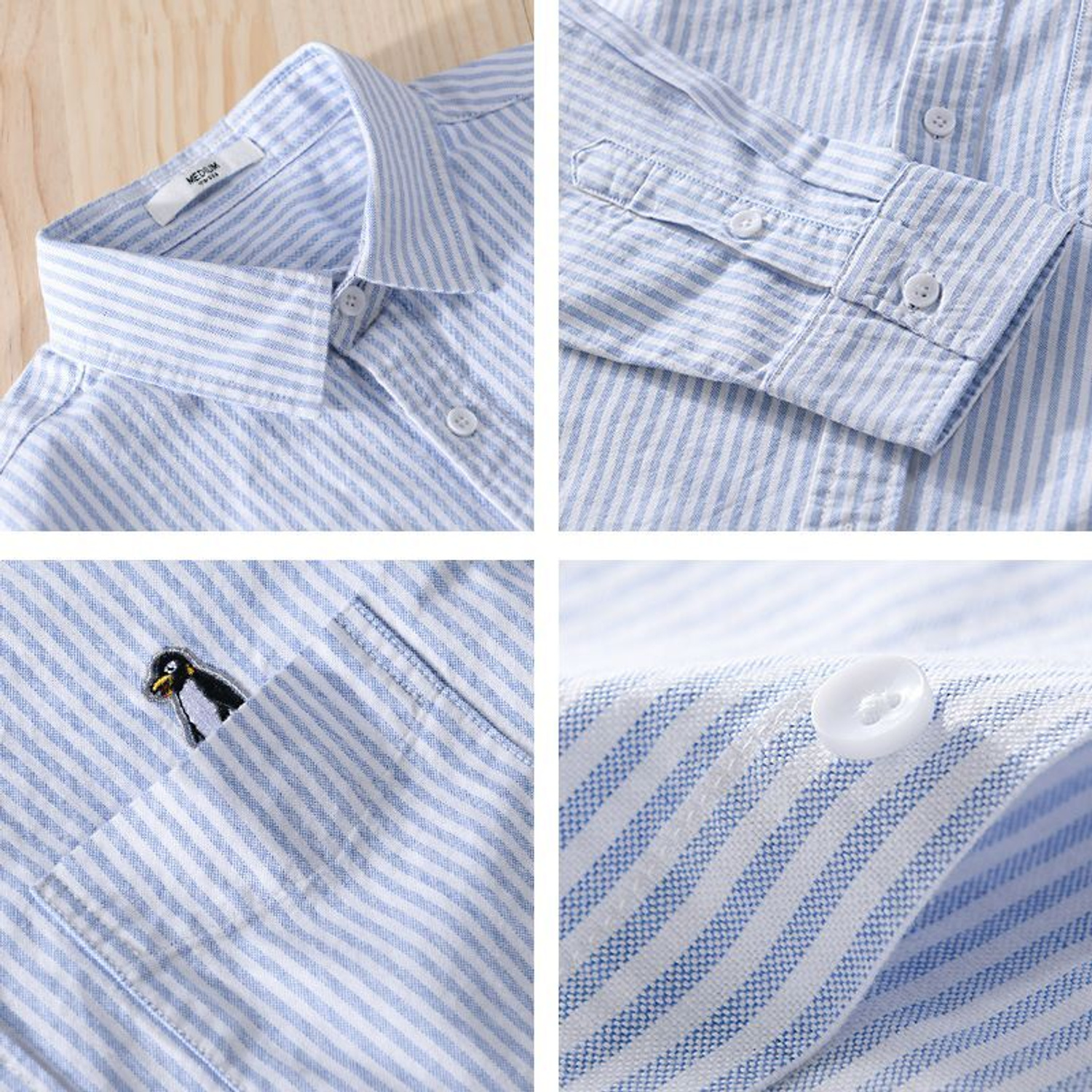 GELAI ENTERPRISE Light Blue Striped Casual Shirt