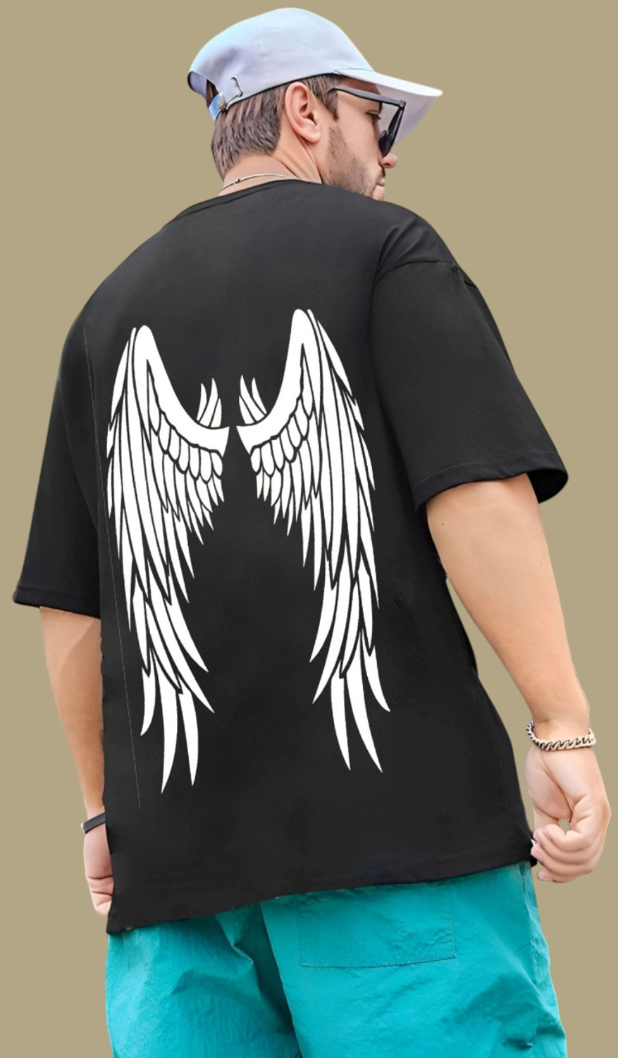 Kasendra Black Printed Round Neck T-Shirt