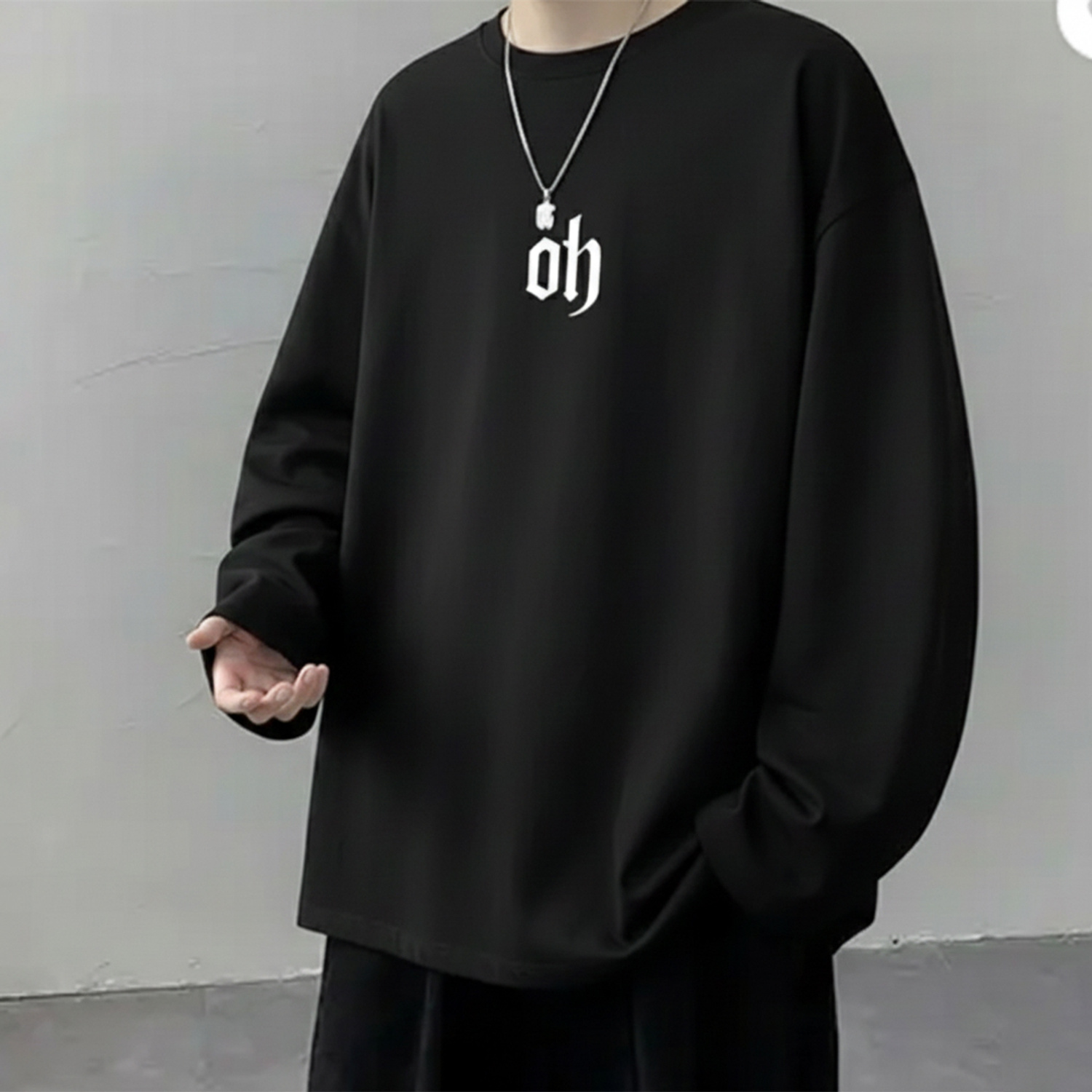 Asta Moda Black Printed Round Neck T-Shirt