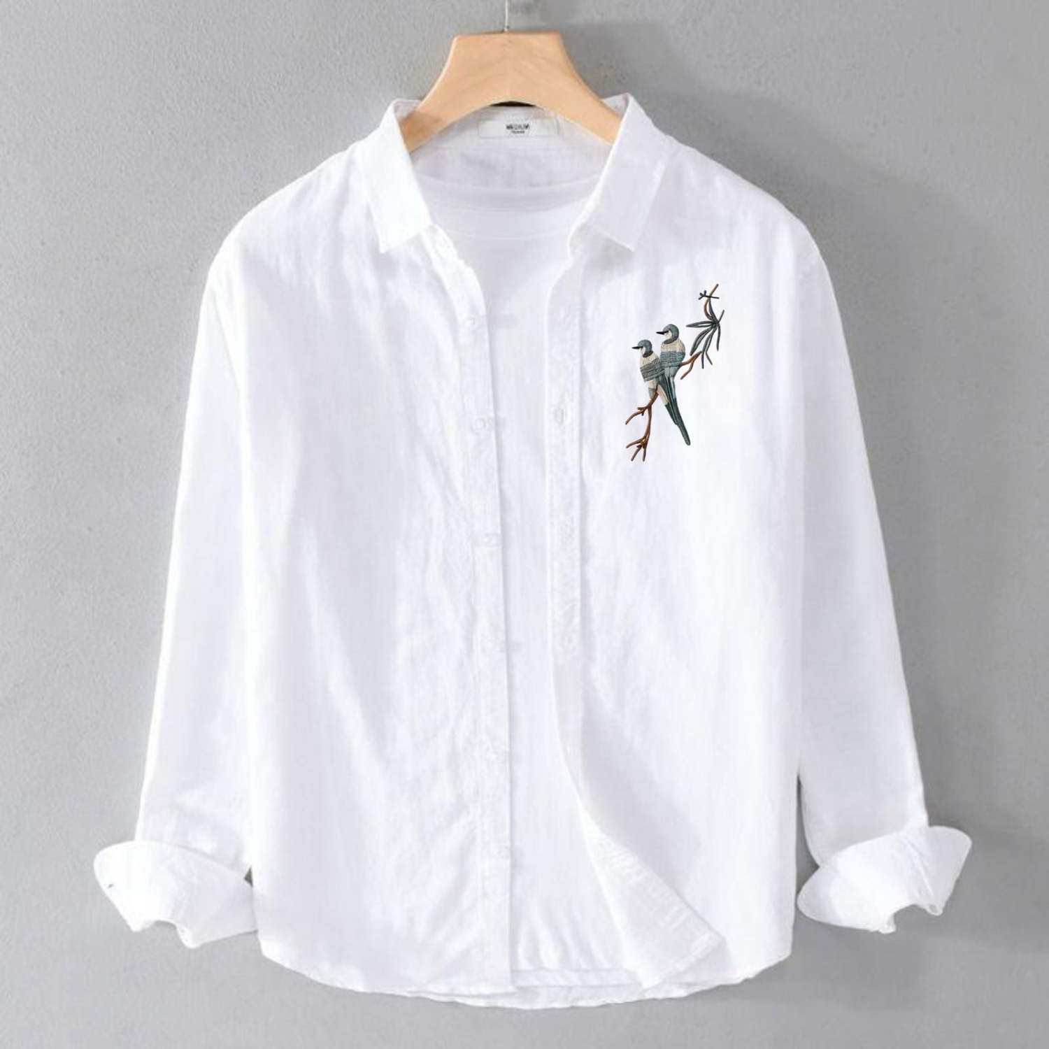 ROVIAN Bird Embroidered Casual Shirt
