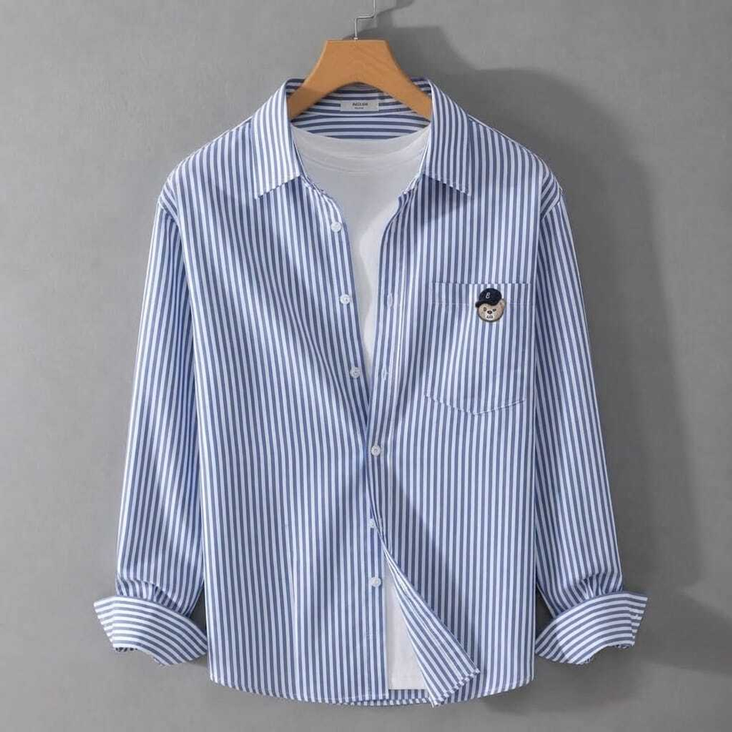ROVIAN Bear Embroidered Casual Shirt