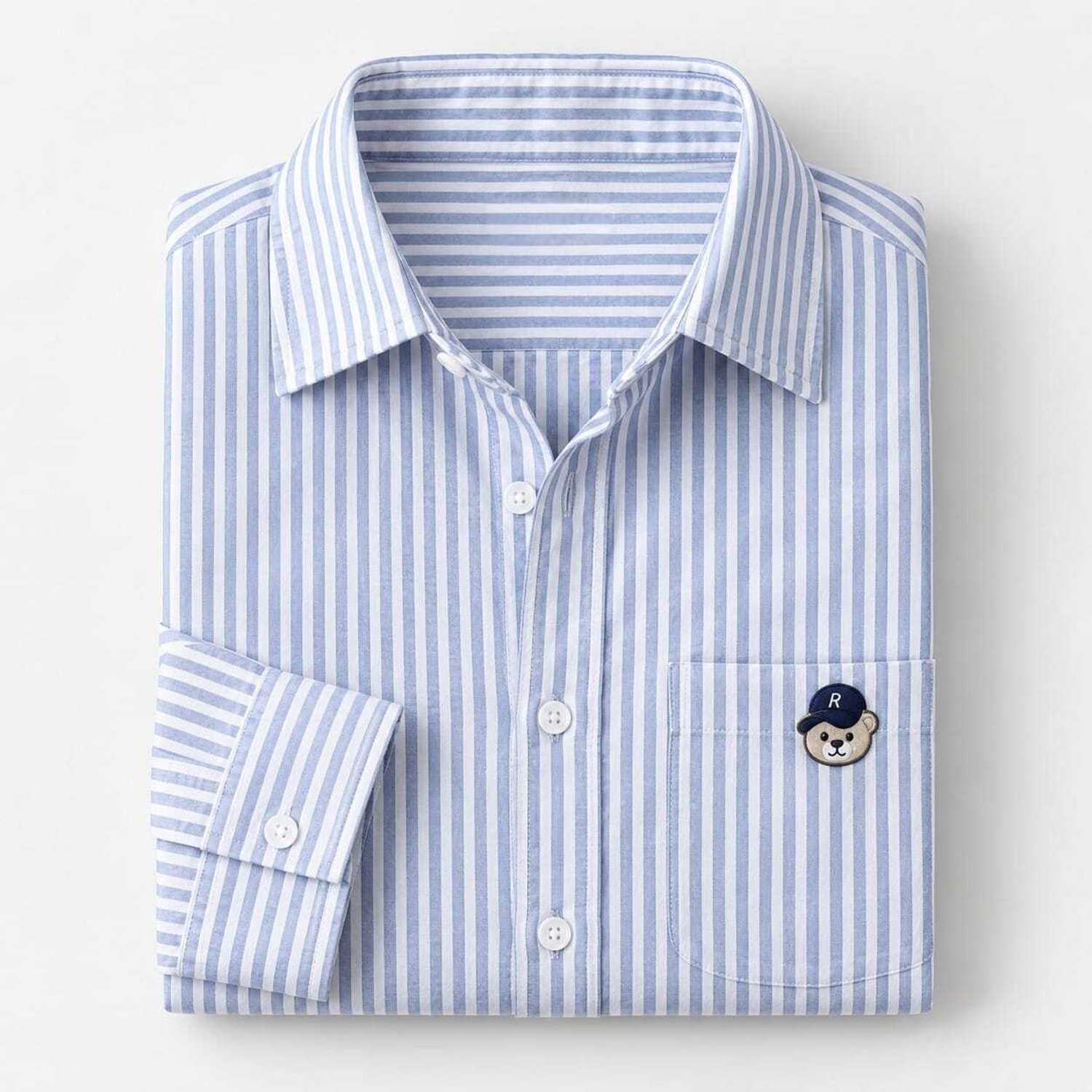 ROVIAN Bear Embroidered Casual Shirt