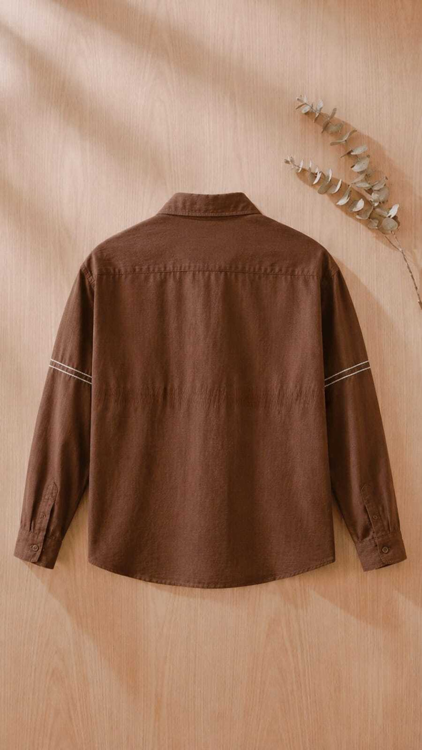 ROVIAN Contrast-Stitch Striped Casual Shirt