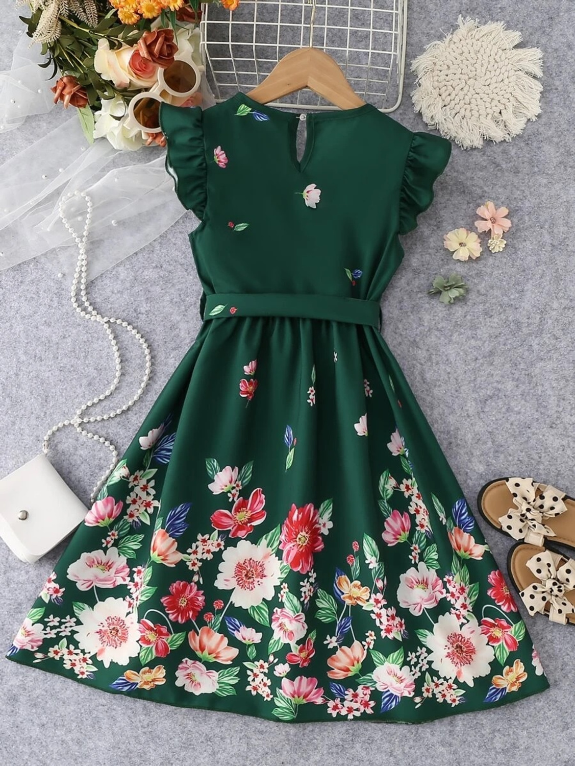 Moonette Border floral pattern Maxi-Dress