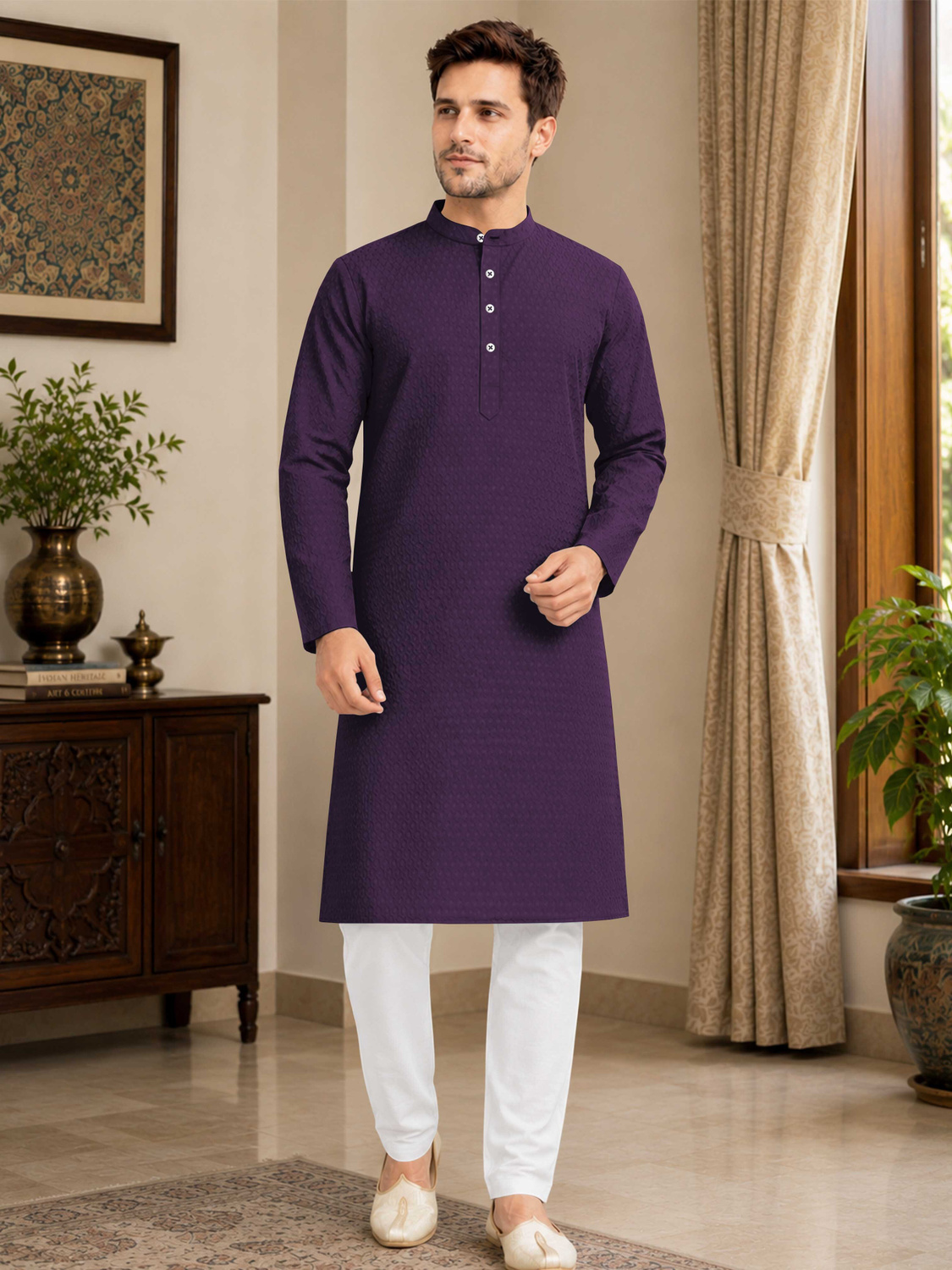 Verve  Art Silk Solid Straight Kurta 