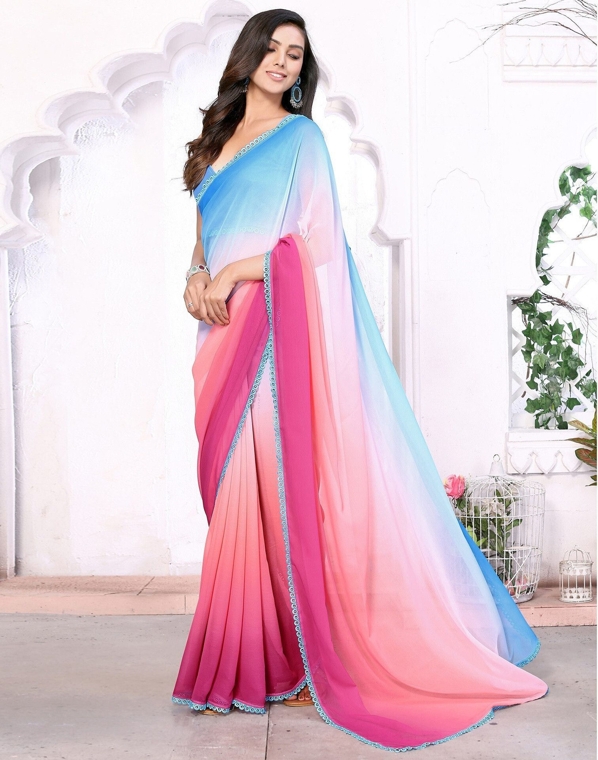 Avnika Georgette Art Silk Saree 