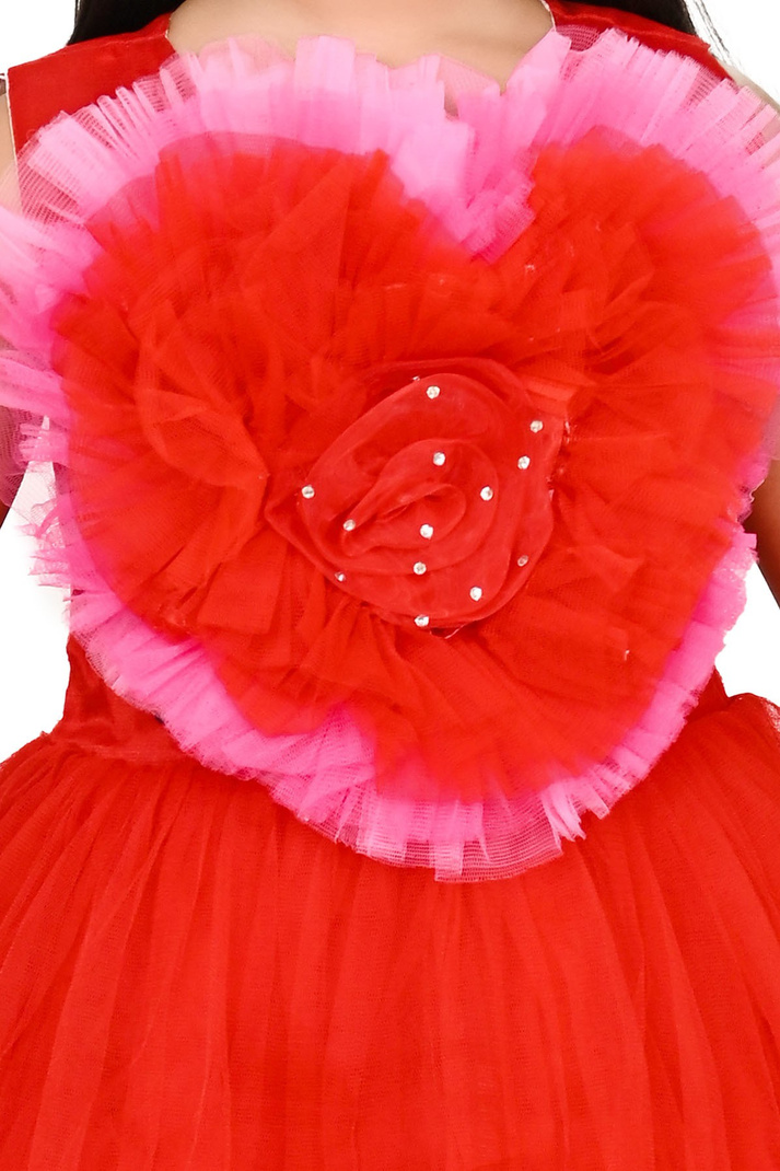 Zestelle 3D ruffled heart Print Dress