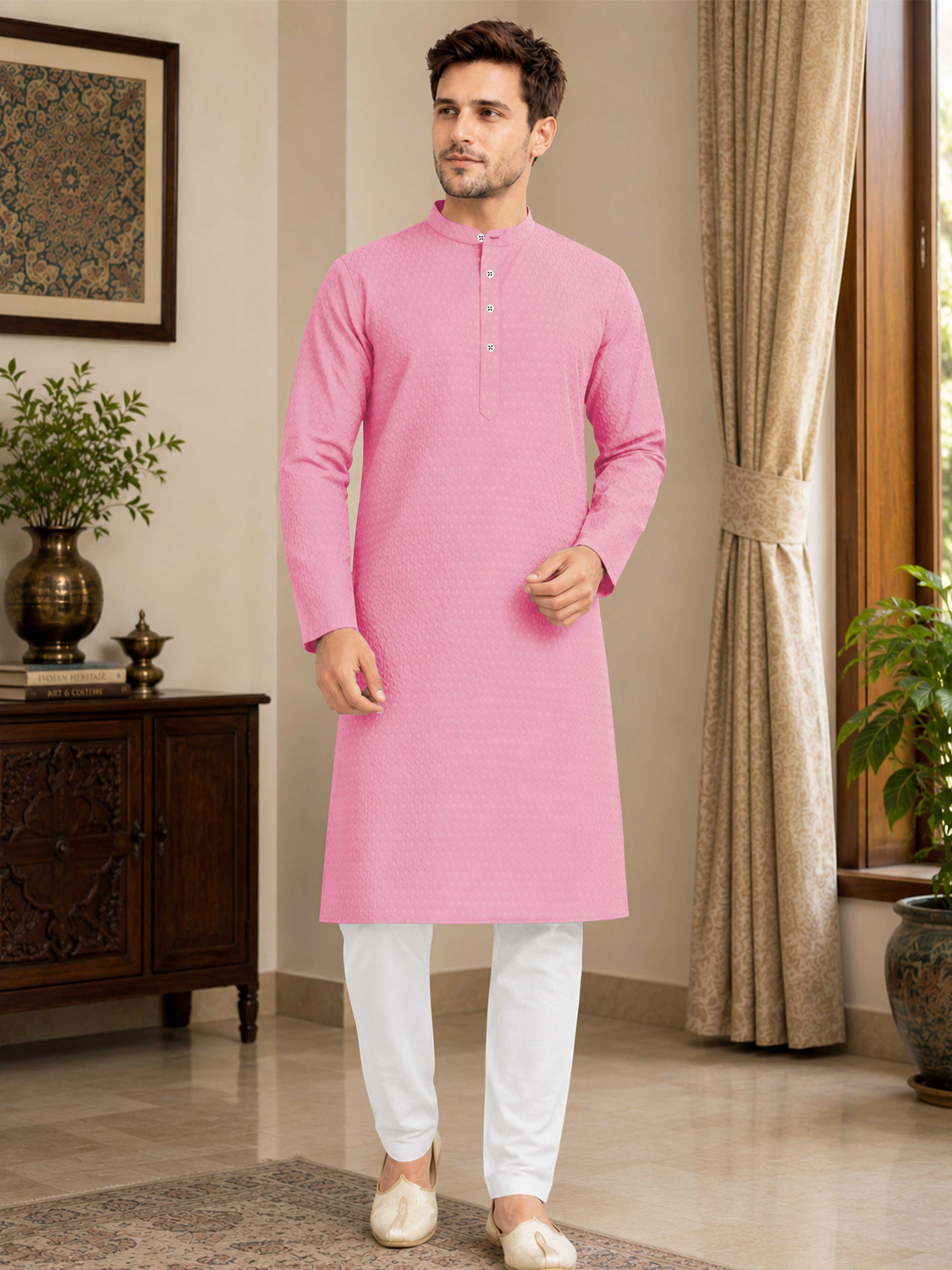 Verve  Art Silk Solid Straight Kurta 