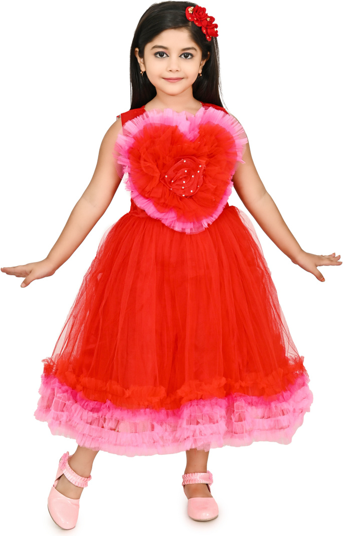 Zestelle 3D ruffled heart Print Dress