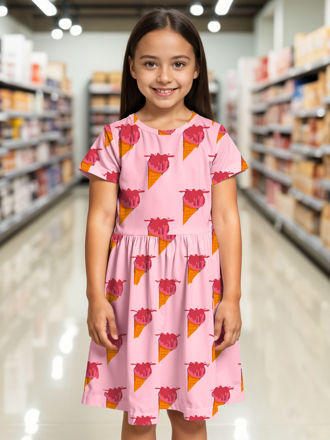 Moonette Ice-Cream Printed-Midi