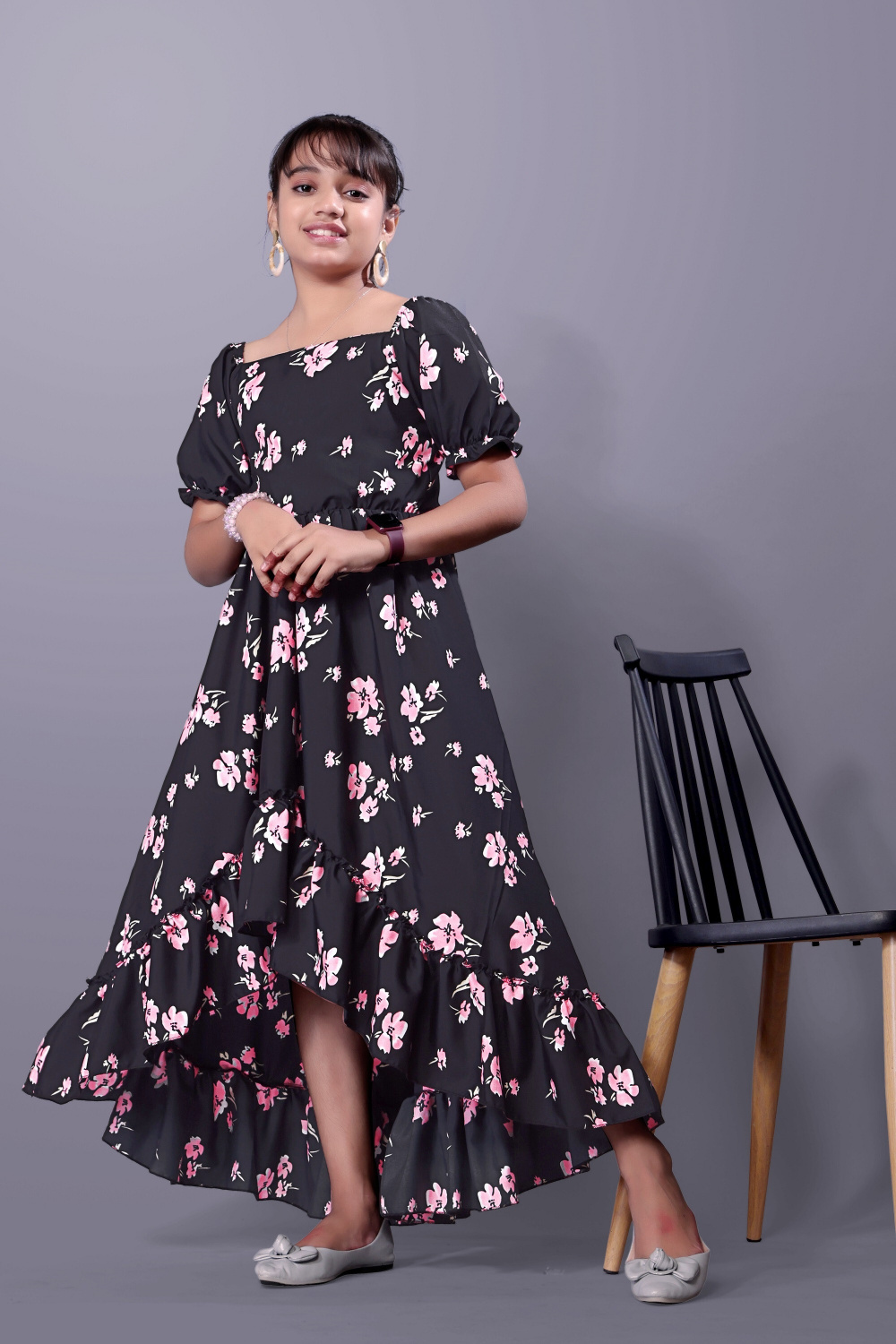 Aamira Foral high-low maxi dress