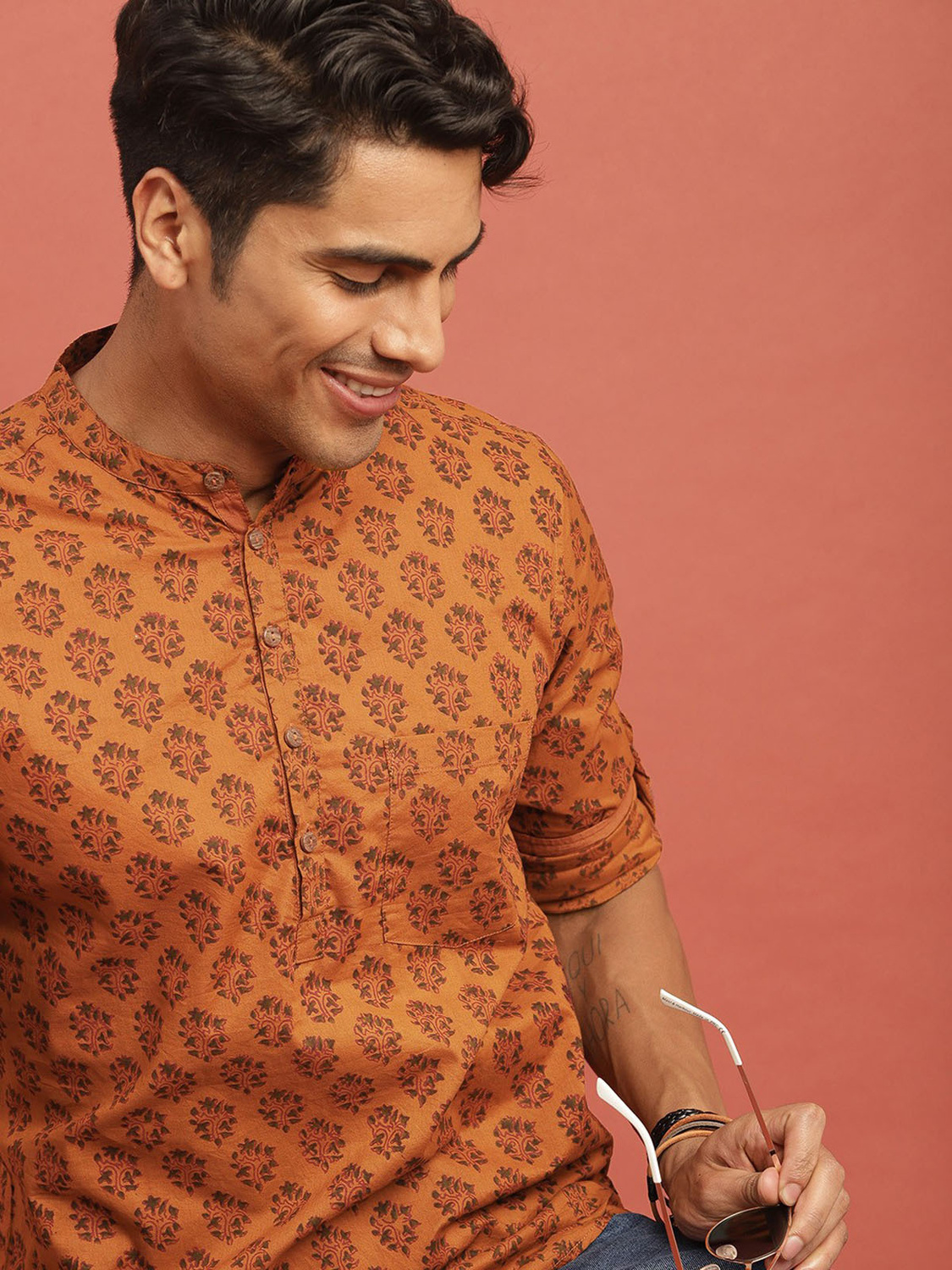 Devansh Bagru style motifs Print Shirt 