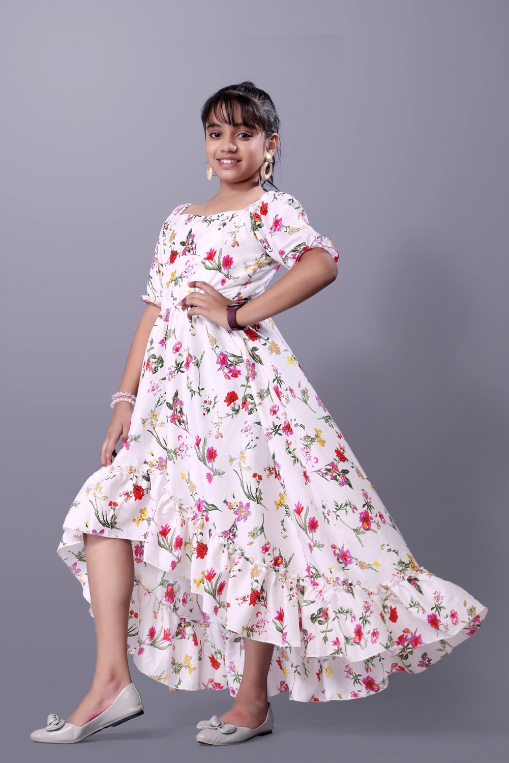 Aamira Foral high-low maxi dress