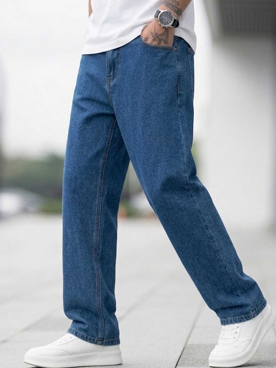 Urbex washed Light Blue Loose Jeans