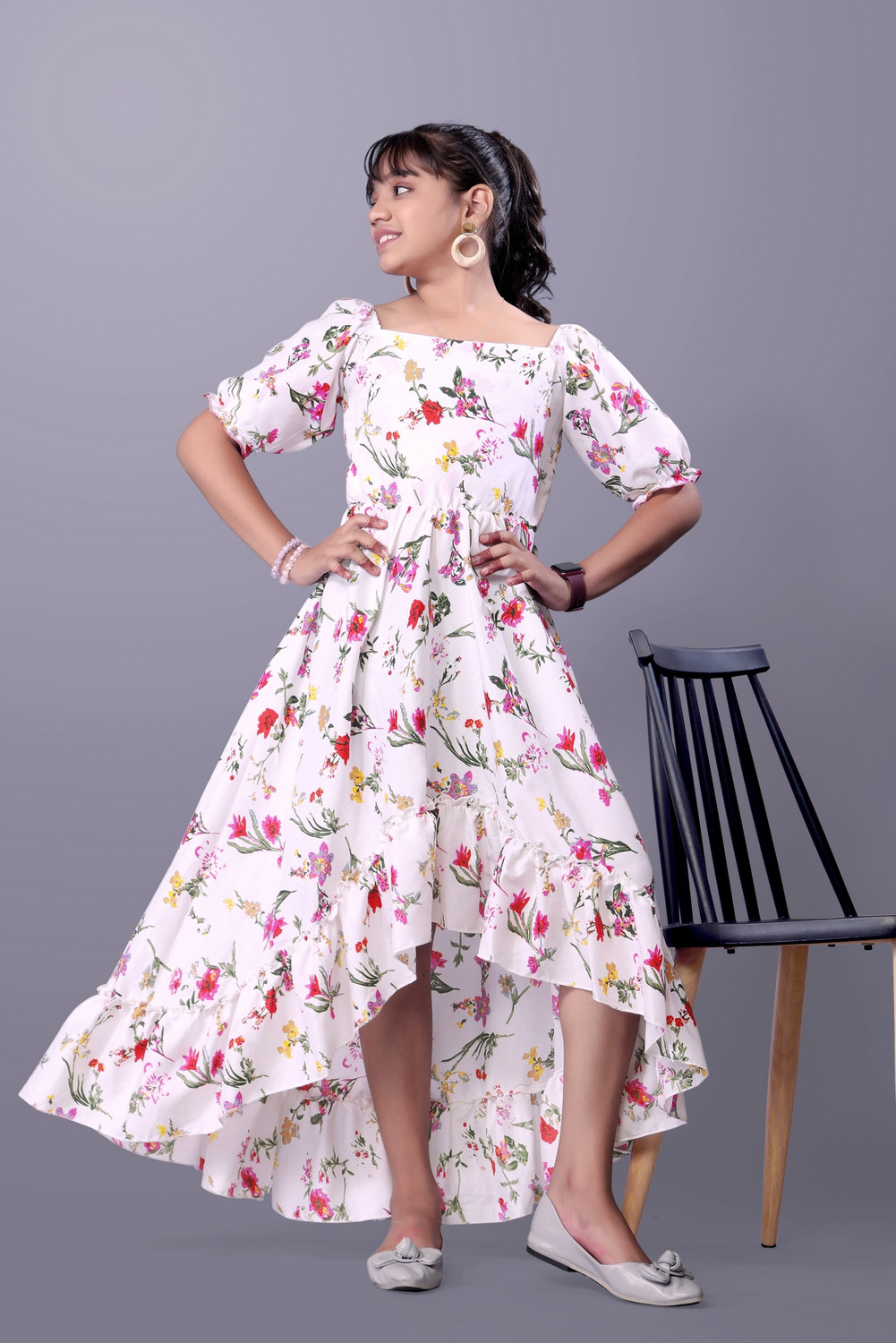 Aamira Foral high-low maxi dress
