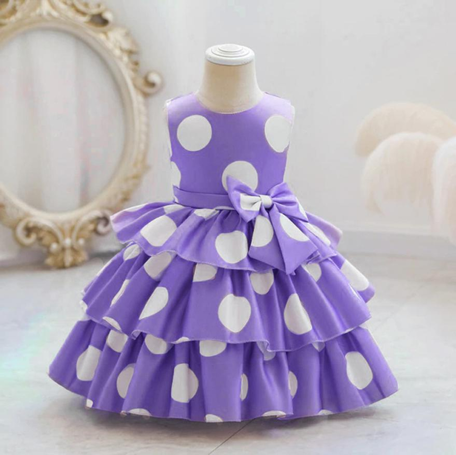 Parnika Triple-tiered ruffled skir