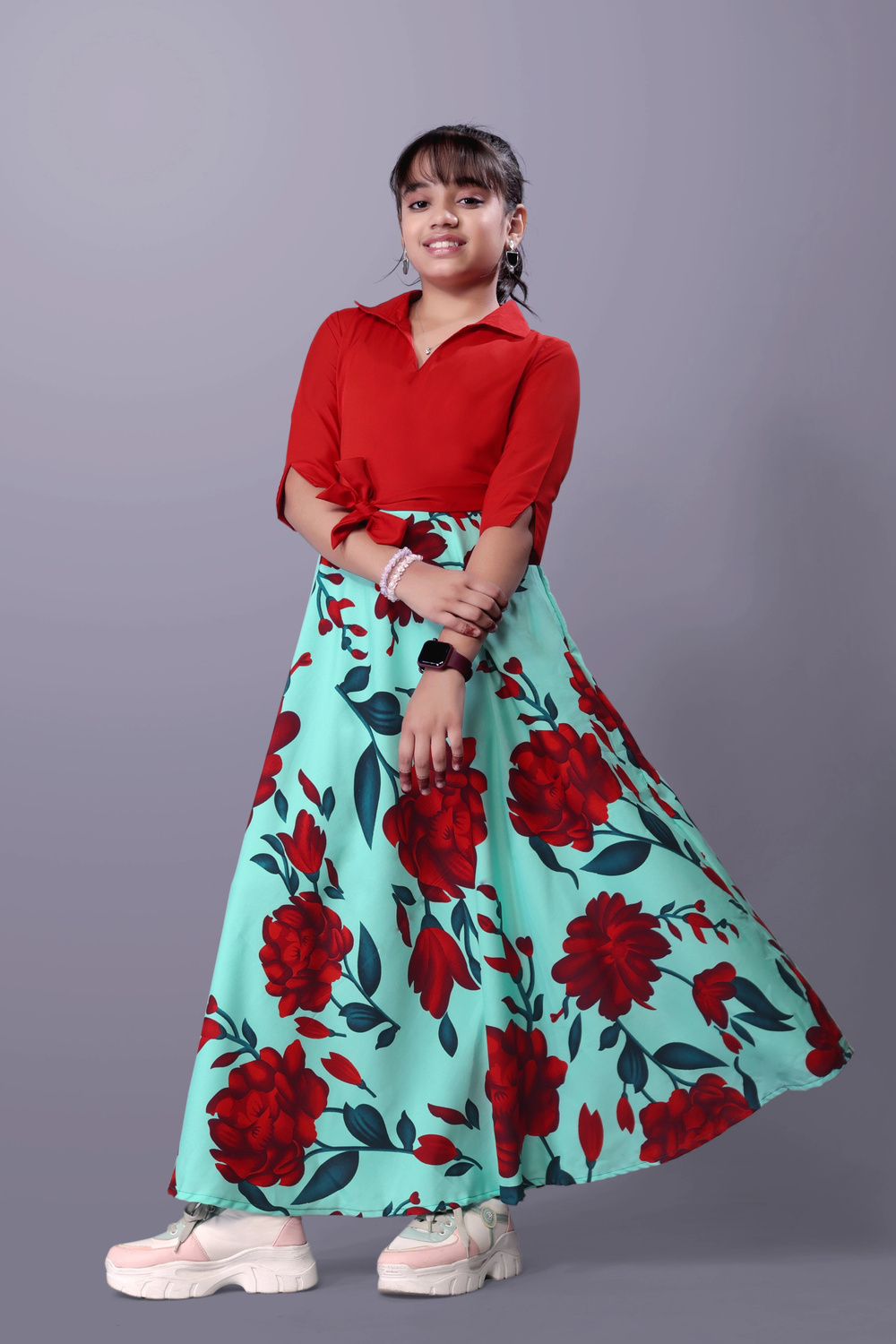 Aamira Two-tone maxi dress