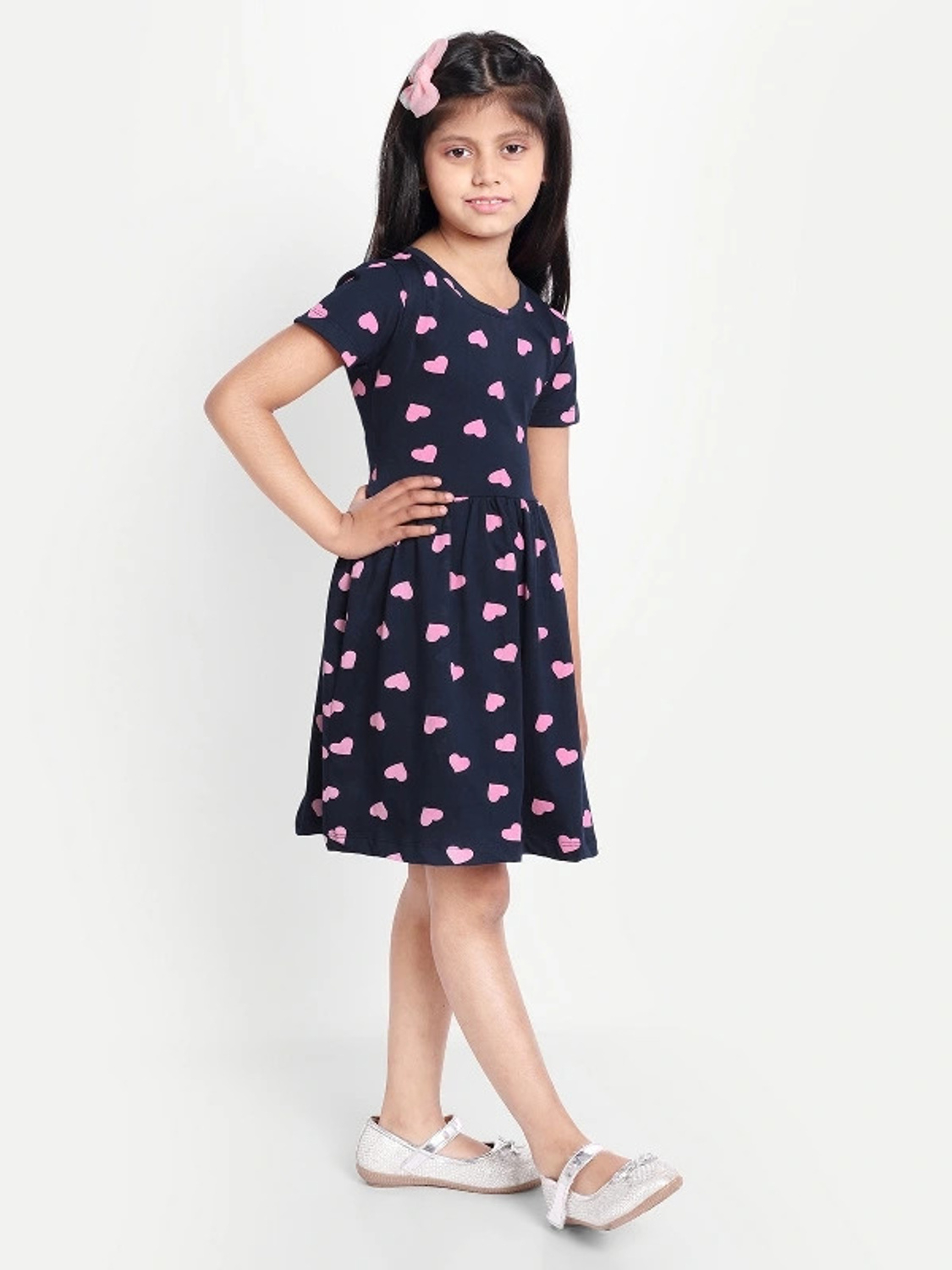 Moonette pink heart print Midi