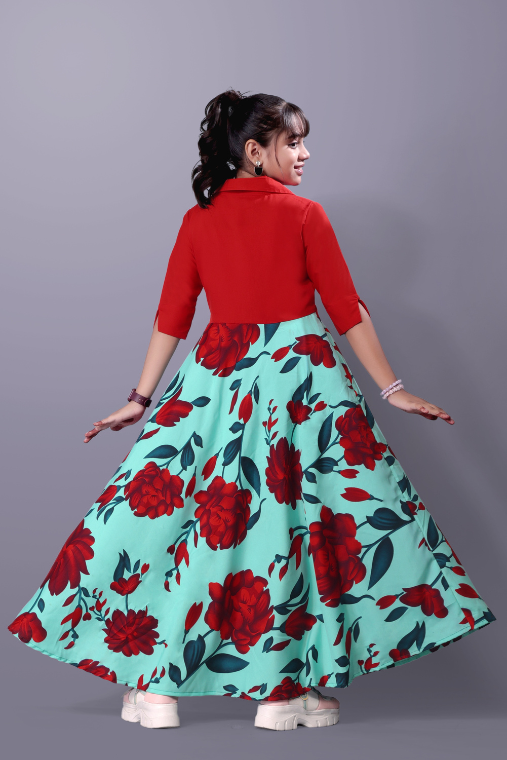 Aamira Two-tone maxi dress
