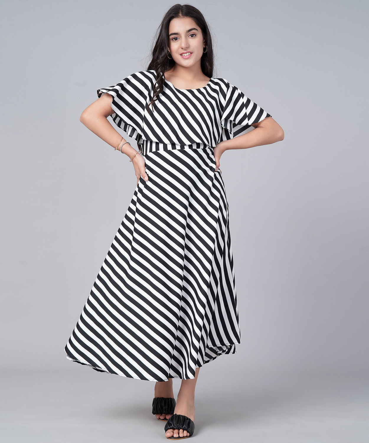 Aamira Horizontal stripes Print  Maxi