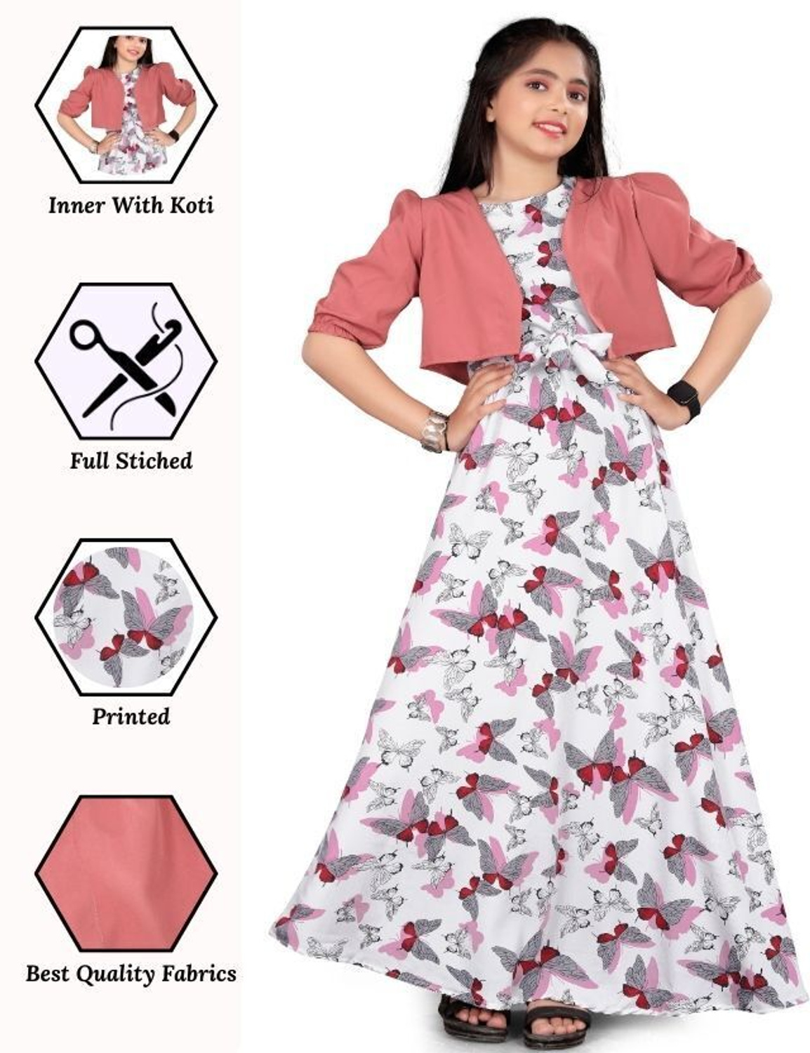 Aamira Butterfly motif  maxi dres