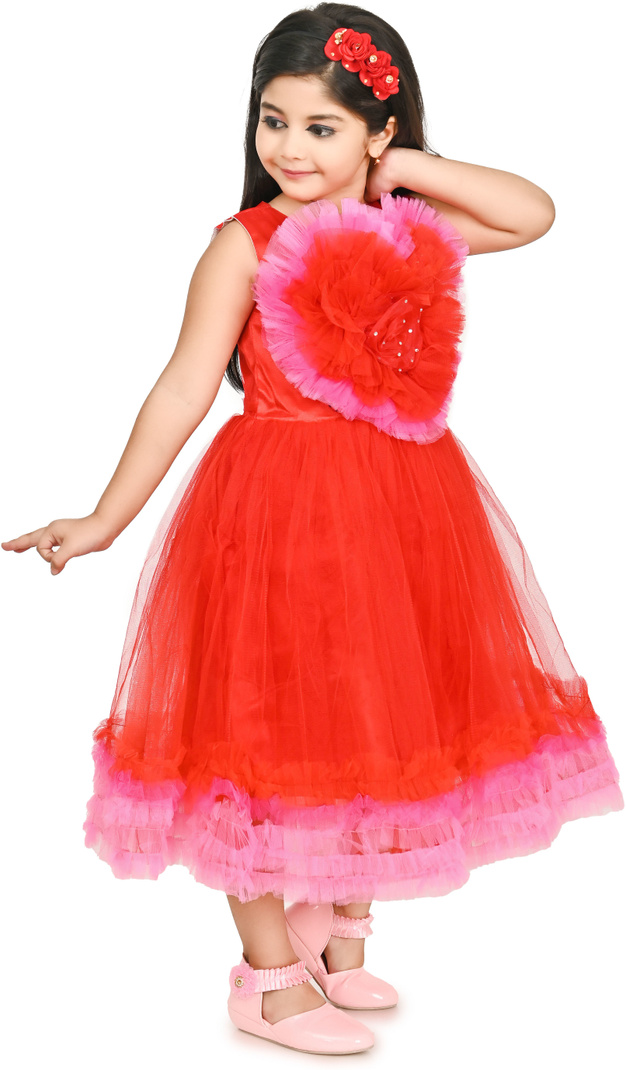 Zestelle 3D ruffled heart Print Dress