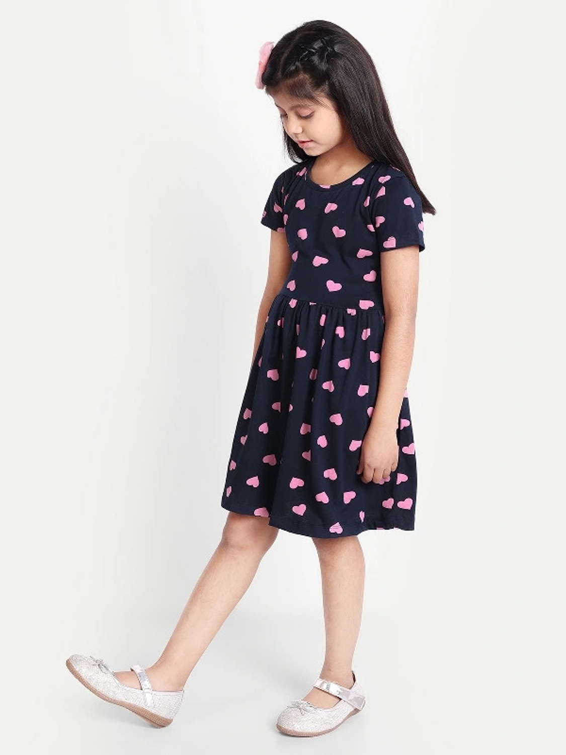 Moonette pink heart print Midi