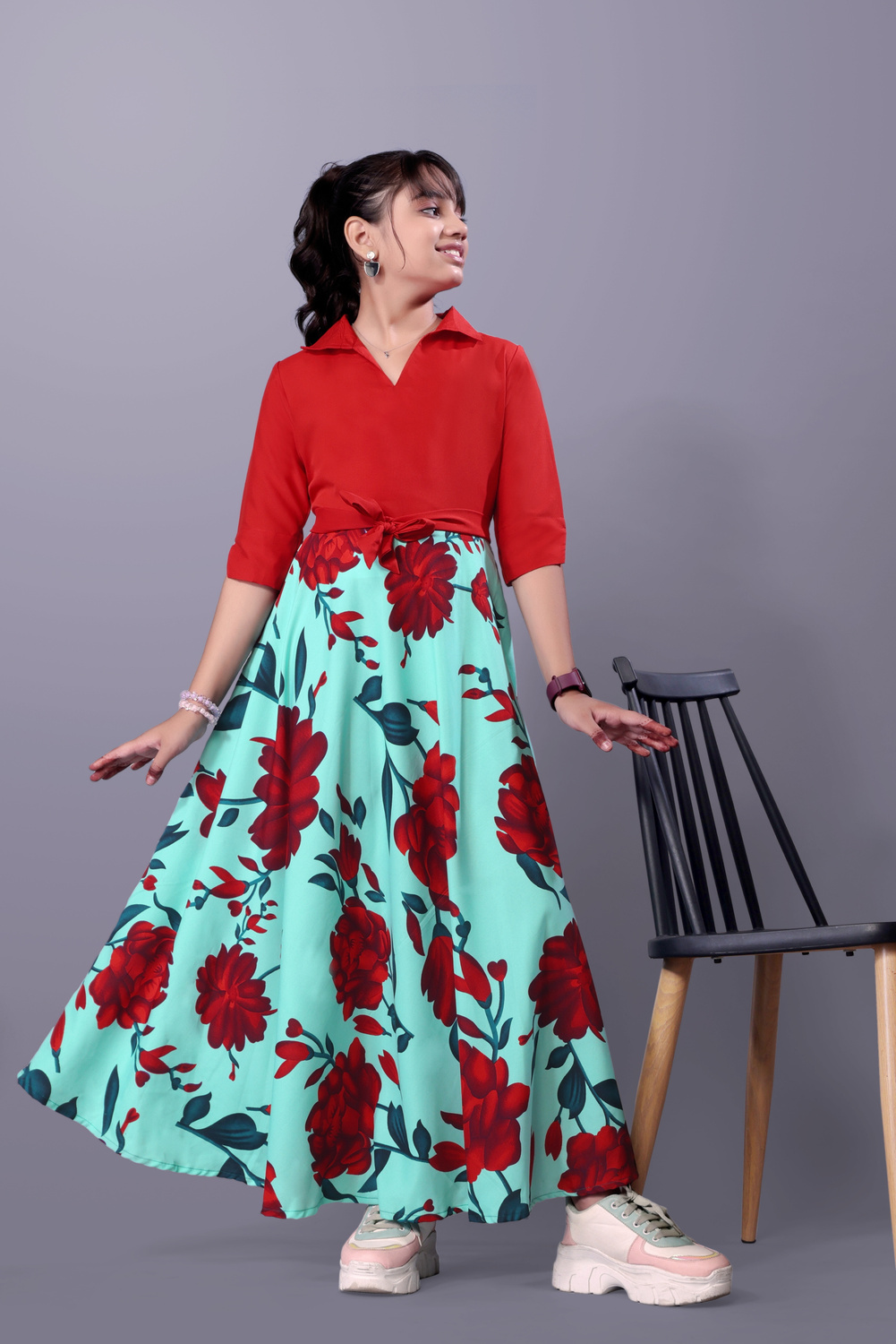Aamira Two-tone maxi dress
