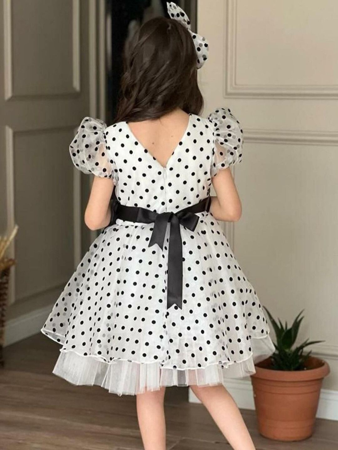 Moonette black polka dots Midi