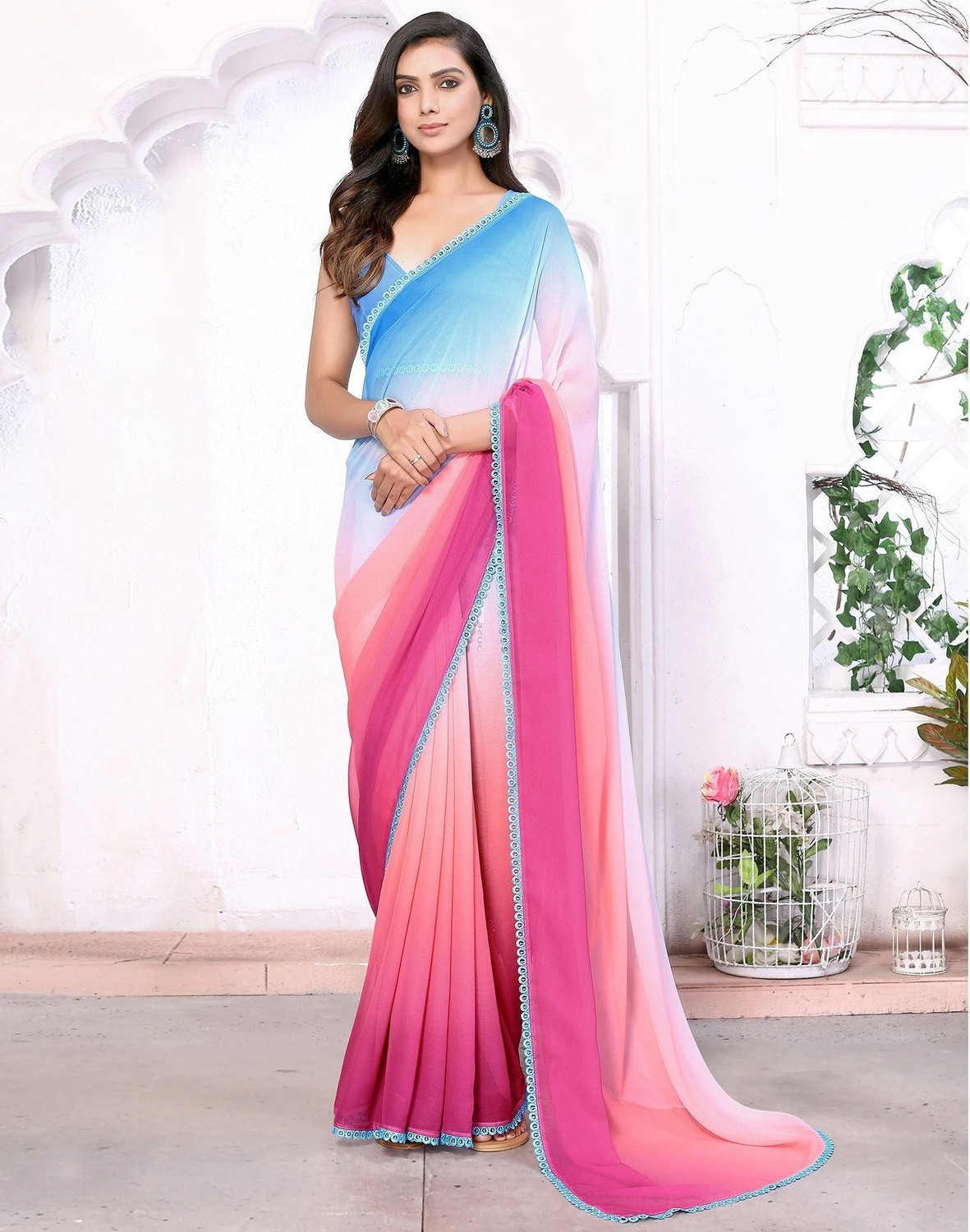 Avnika Georgette Art Silk Saree 