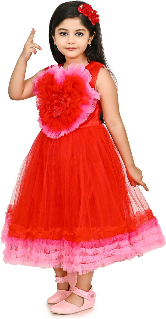 Zestelle 3D ruffled heart Print Dress