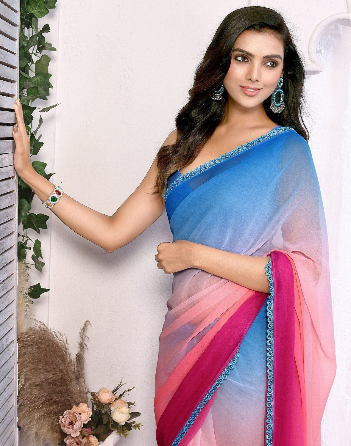 Avnika Georgette Art Silk Saree 