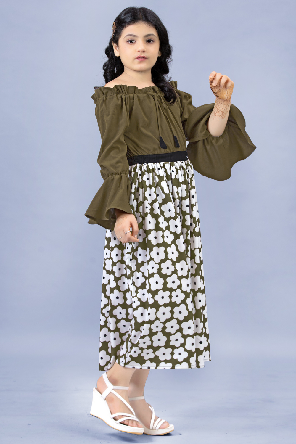 Fablina  Floral Crepe Fit & Flare Dress