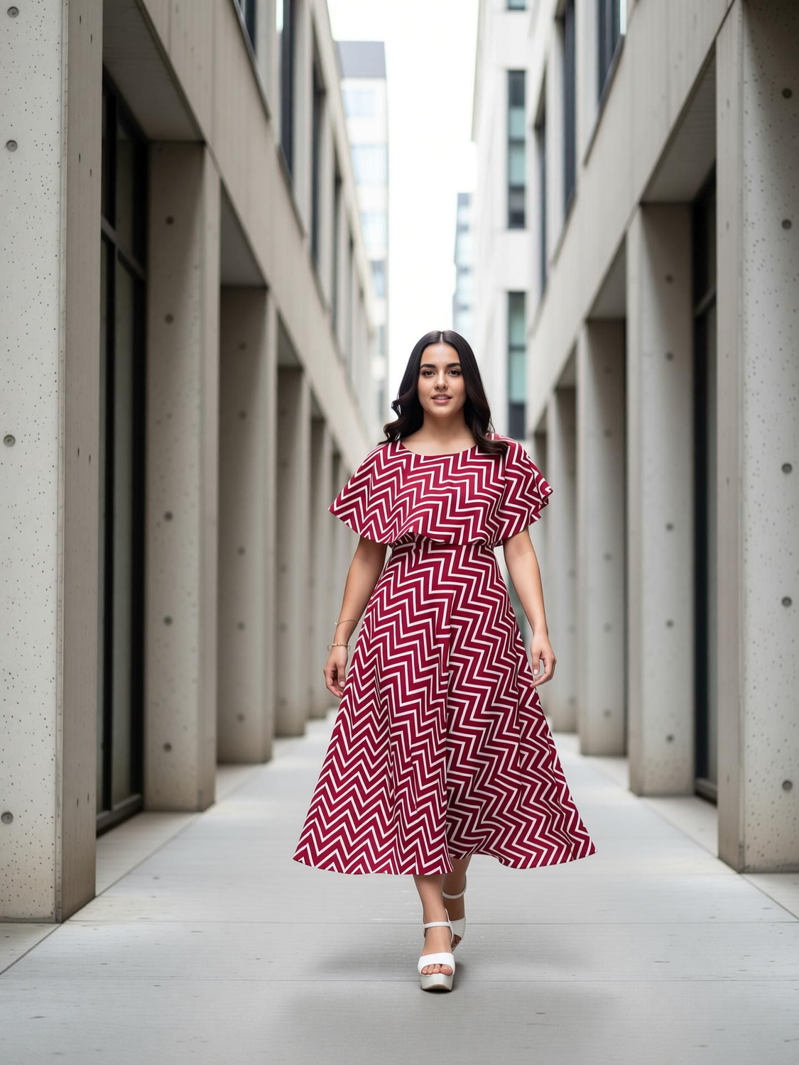 Aamira Zig-zag pattern  Maxi