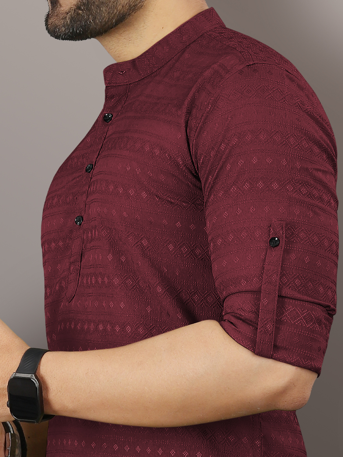 Verve Roll-up style long sleeves  Kurta 