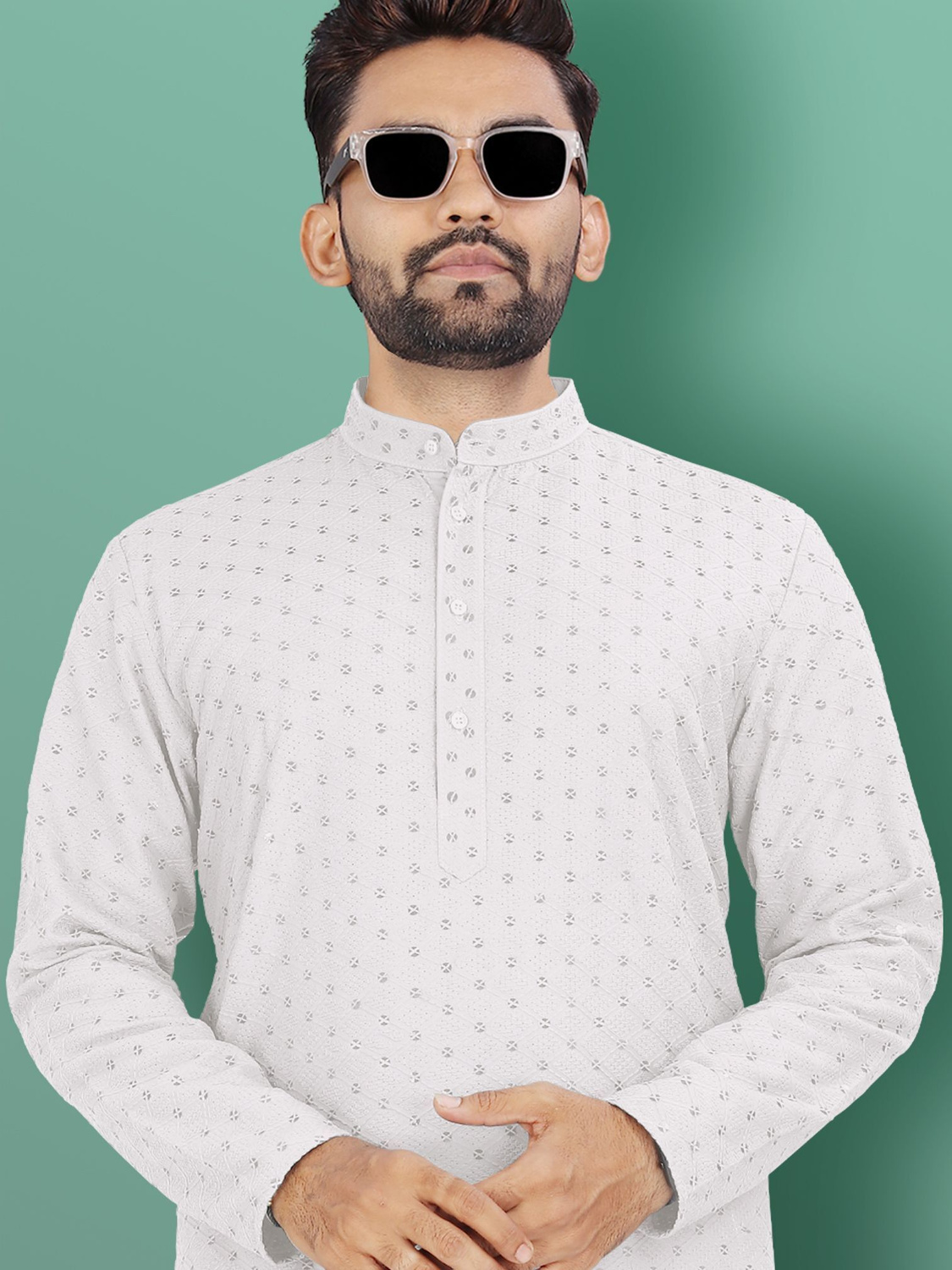 Verve Cross Type Small Dots Kurta Set