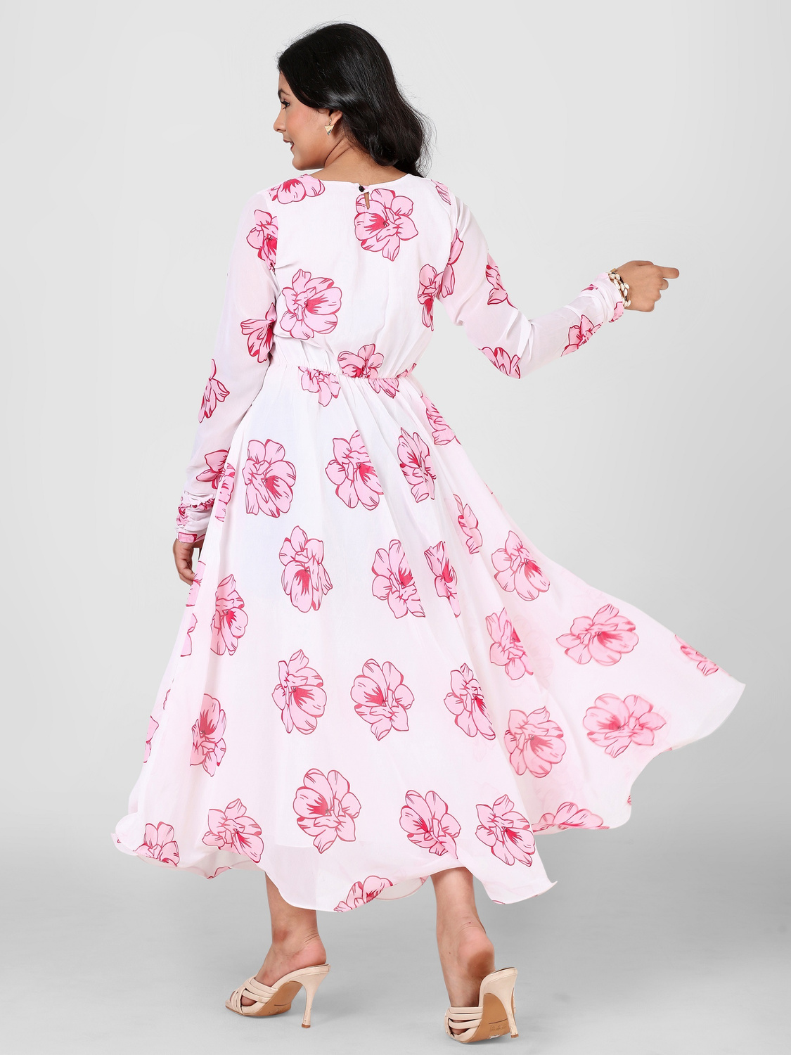 Aamira Soft Pink Floral Print Maxi