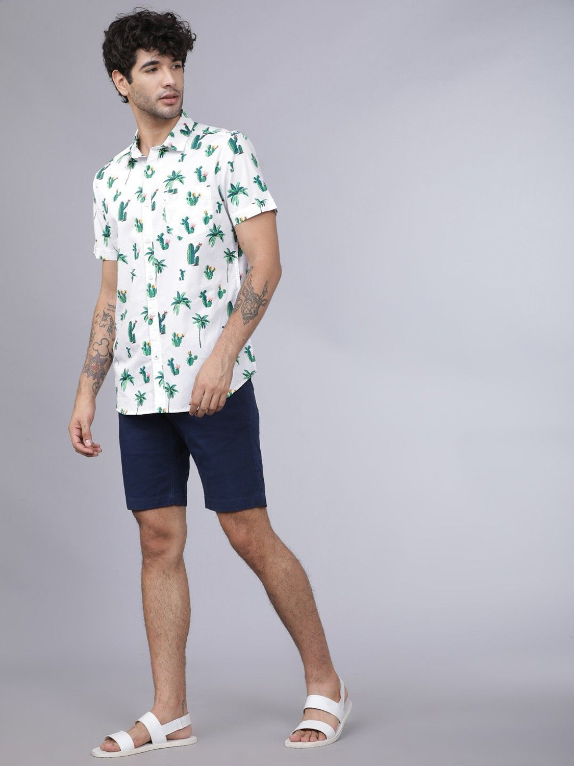 Cactus tree graphic resort shirt