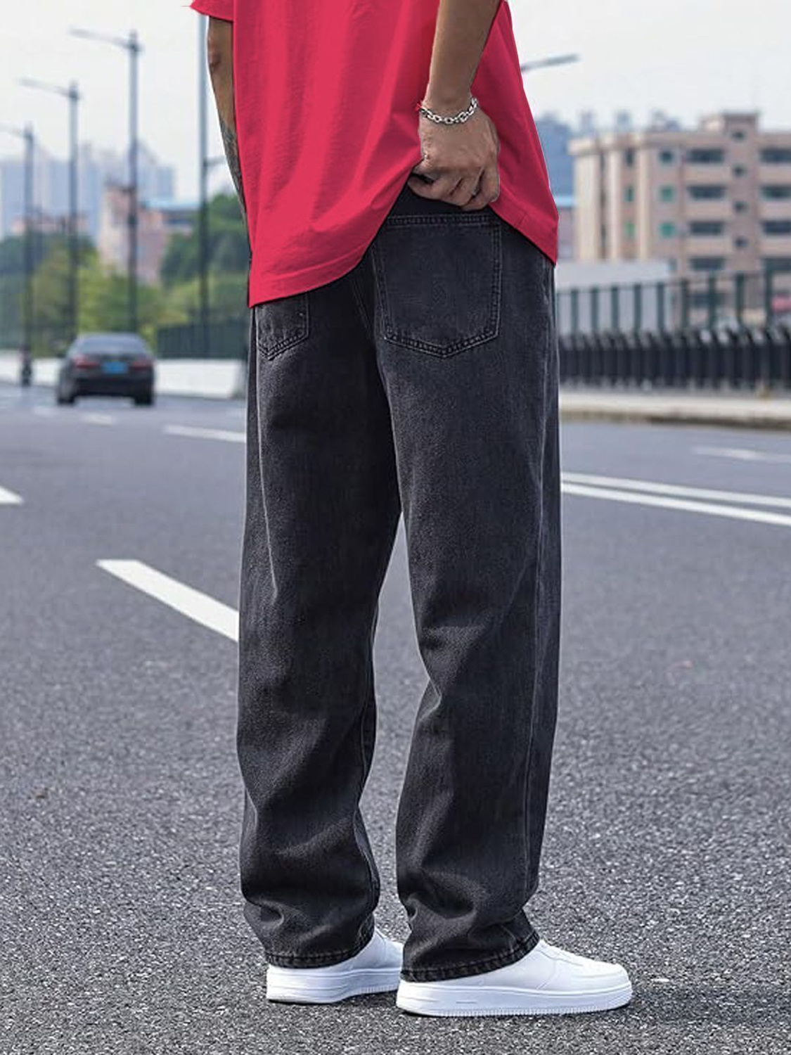 Metronex Solid Denim Loose Fit Jeans