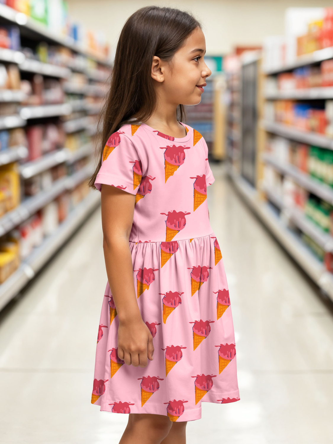 Moonette Ice-Cream Printed-Midi