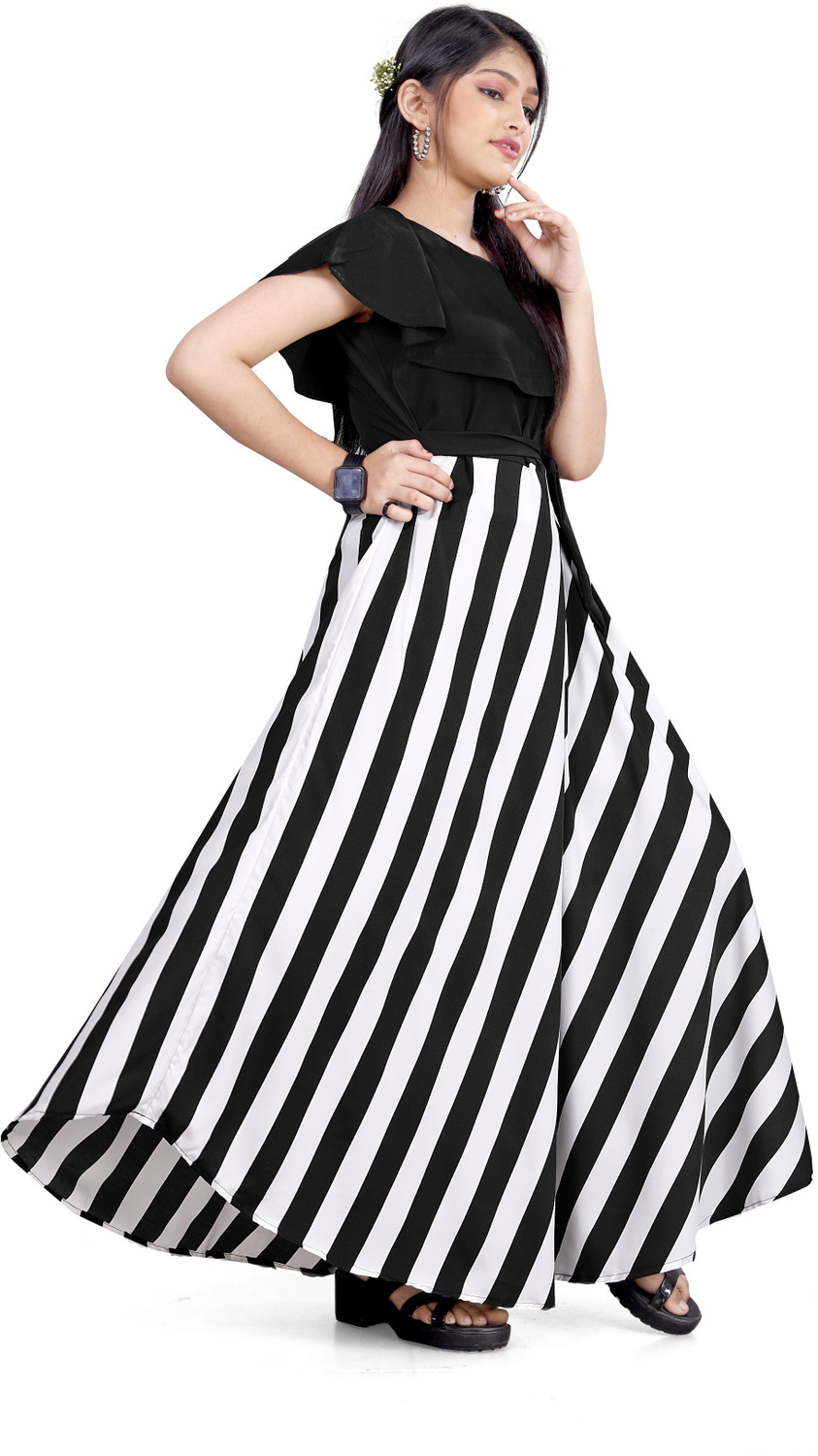 Aamira Black & White Maxi Dress