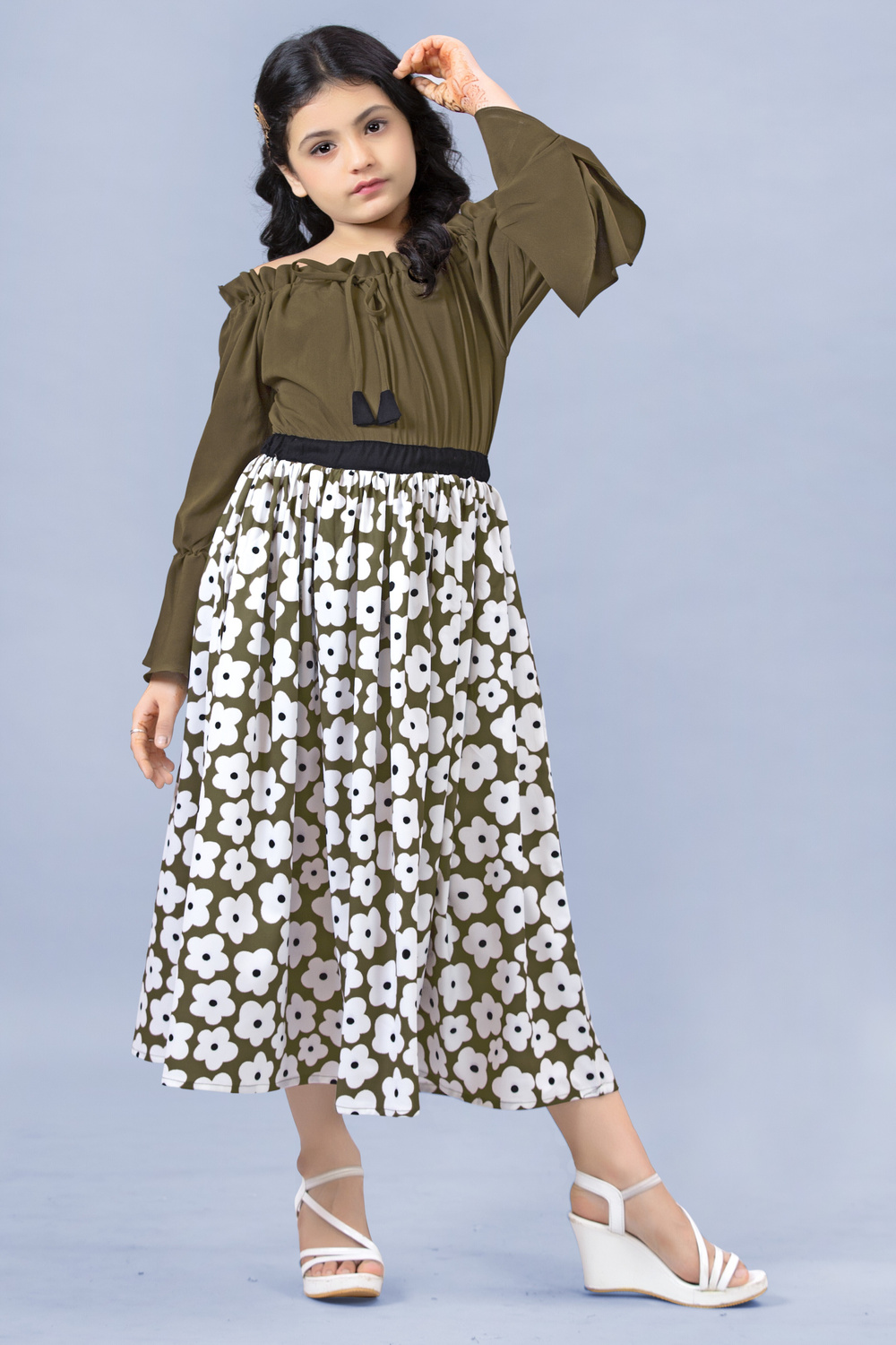 Fablina  Floral Crepe Fit & Flare Dress