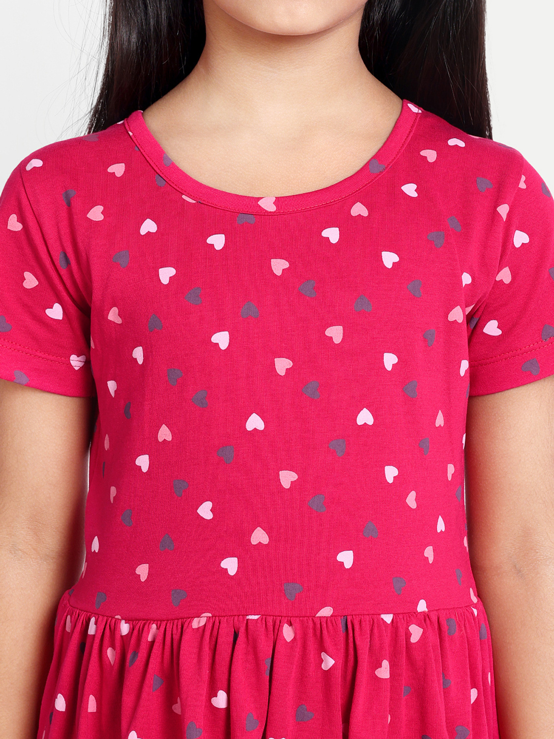 Moonette white and grey hearts Print Midi