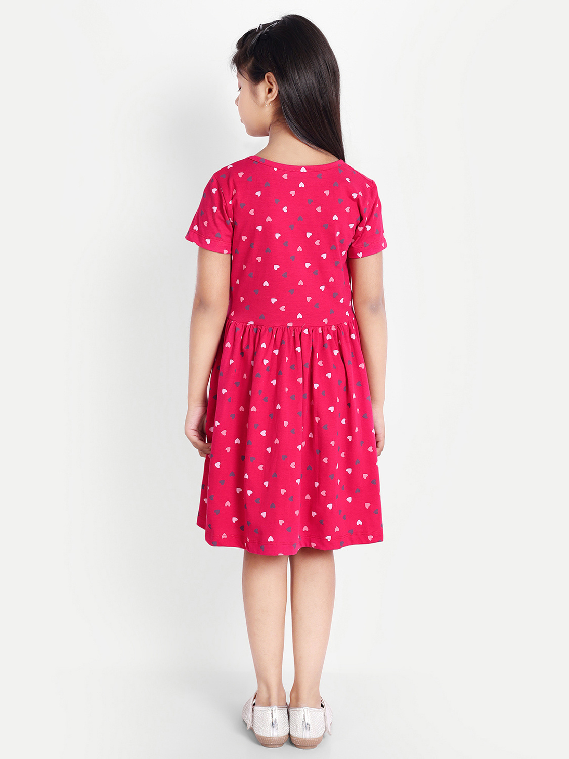 Moonette white and grey hearts Print Midi