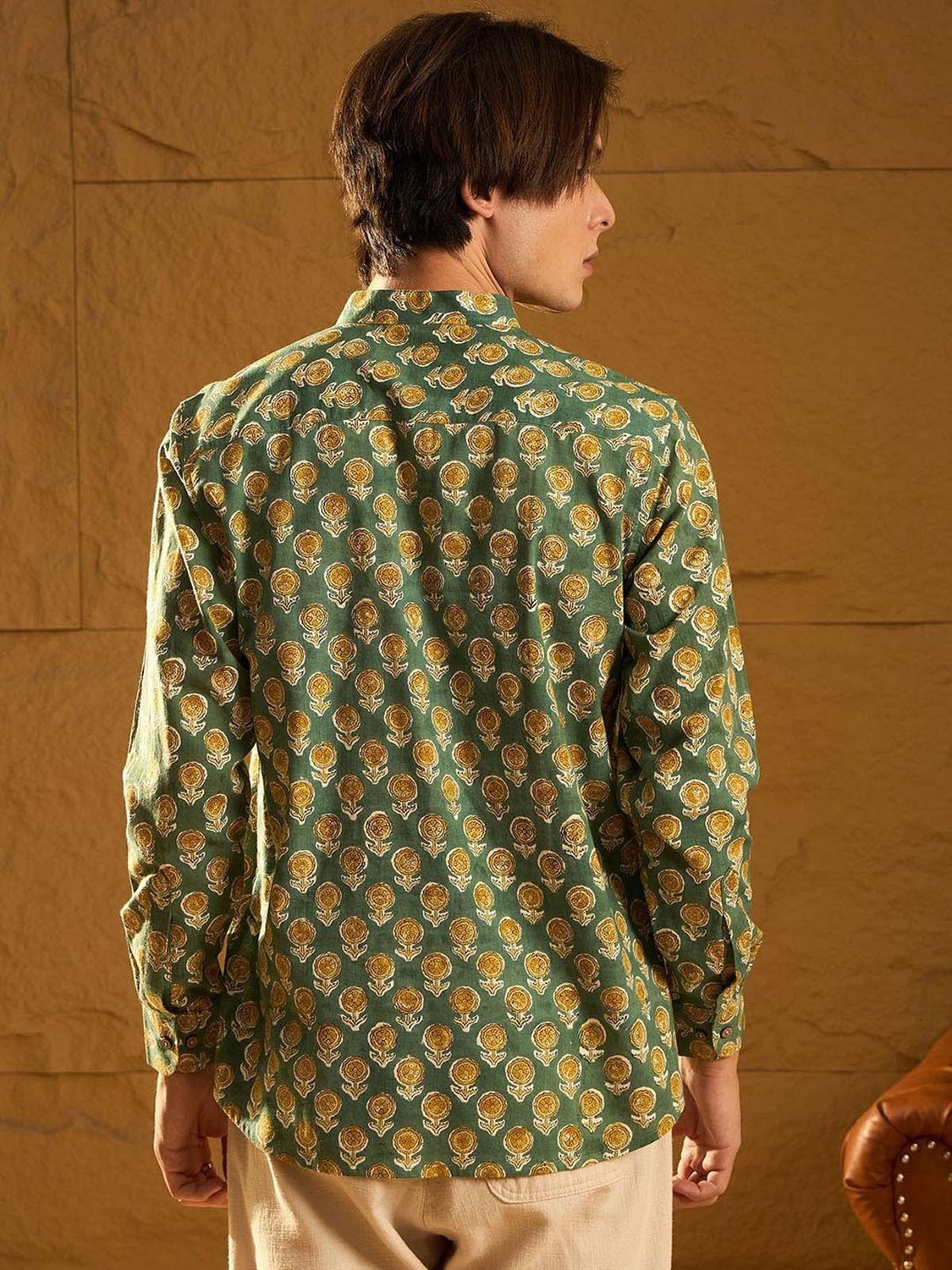 Devansh Marigold Flower Print Shirt