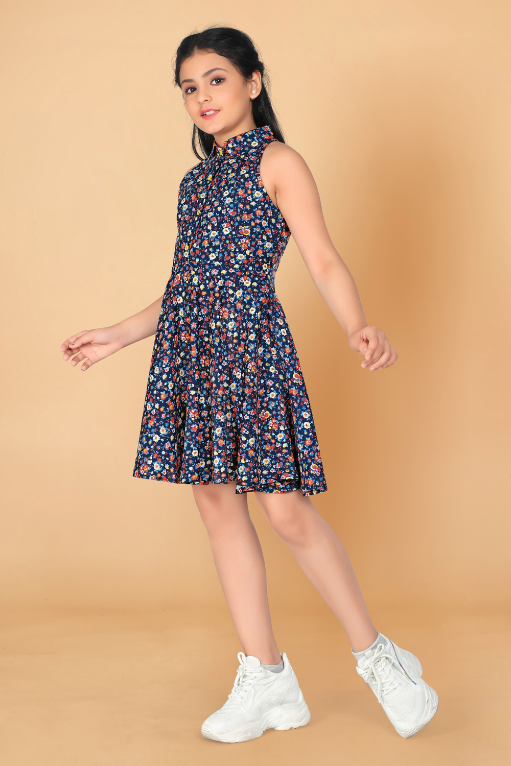 Fablina sleeveless floral-print Midi