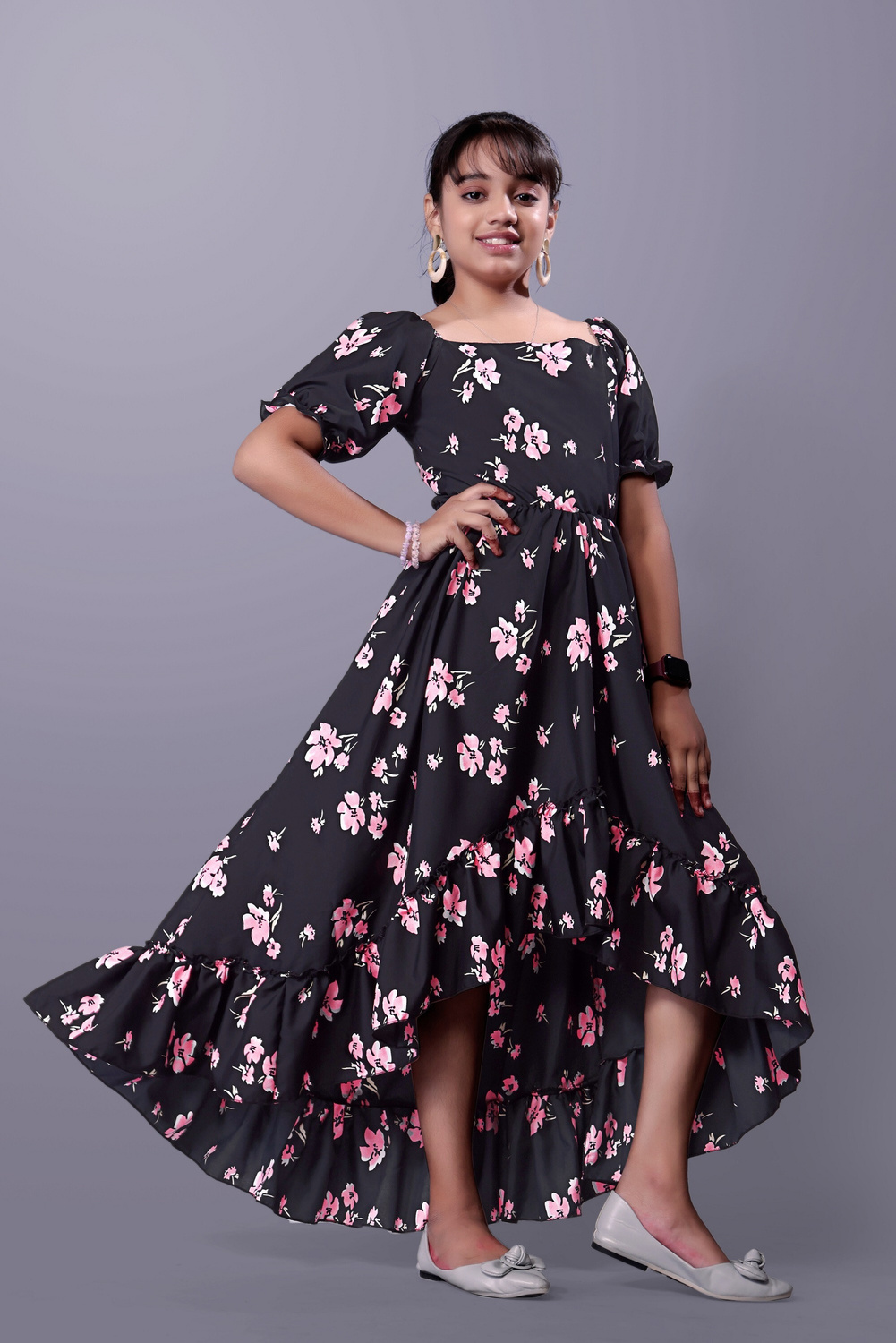 Aamira Foral high-low maxi dress