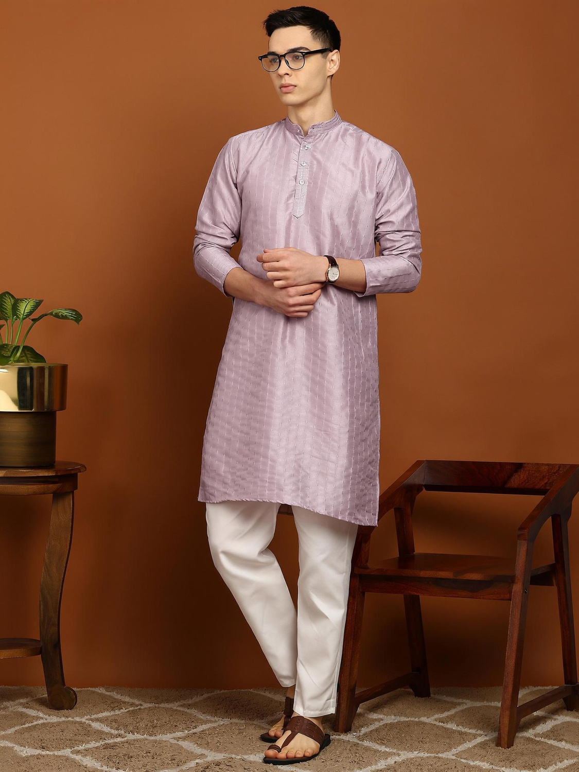 Festivo Vertical self-stripes Kurta Set