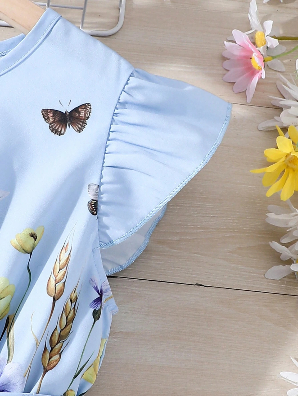 Moonette Blue butterfly Maxi-sundress