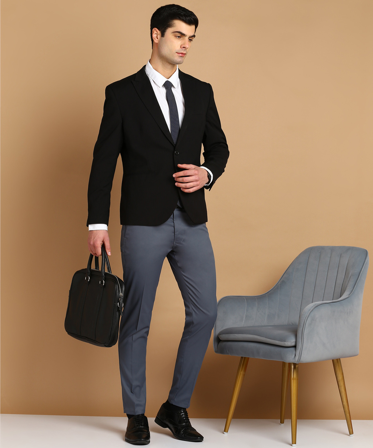 Men’s Slim Fit Lycra Blend Formal Trousers